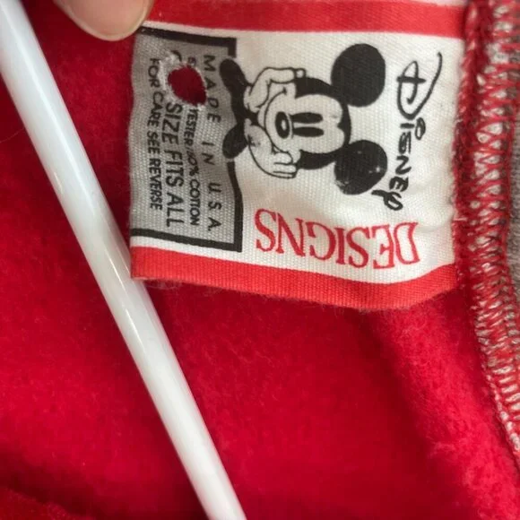 Y2K WALT DISNEY SWEATSHIRT AUTHENTIC RED MINNI MOUSE POLKA DOT DRESS Sz L - Picture 9 of 16